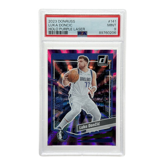 Luka Doncic 2023-24 Panini Donruss Holo Purple Laser 40/99 #141 PSA 9