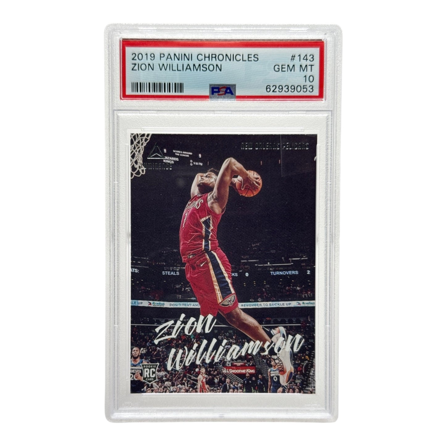 Zion Williamson 2019-20 Panini Chronicles Rookie RC #143 PSA 10