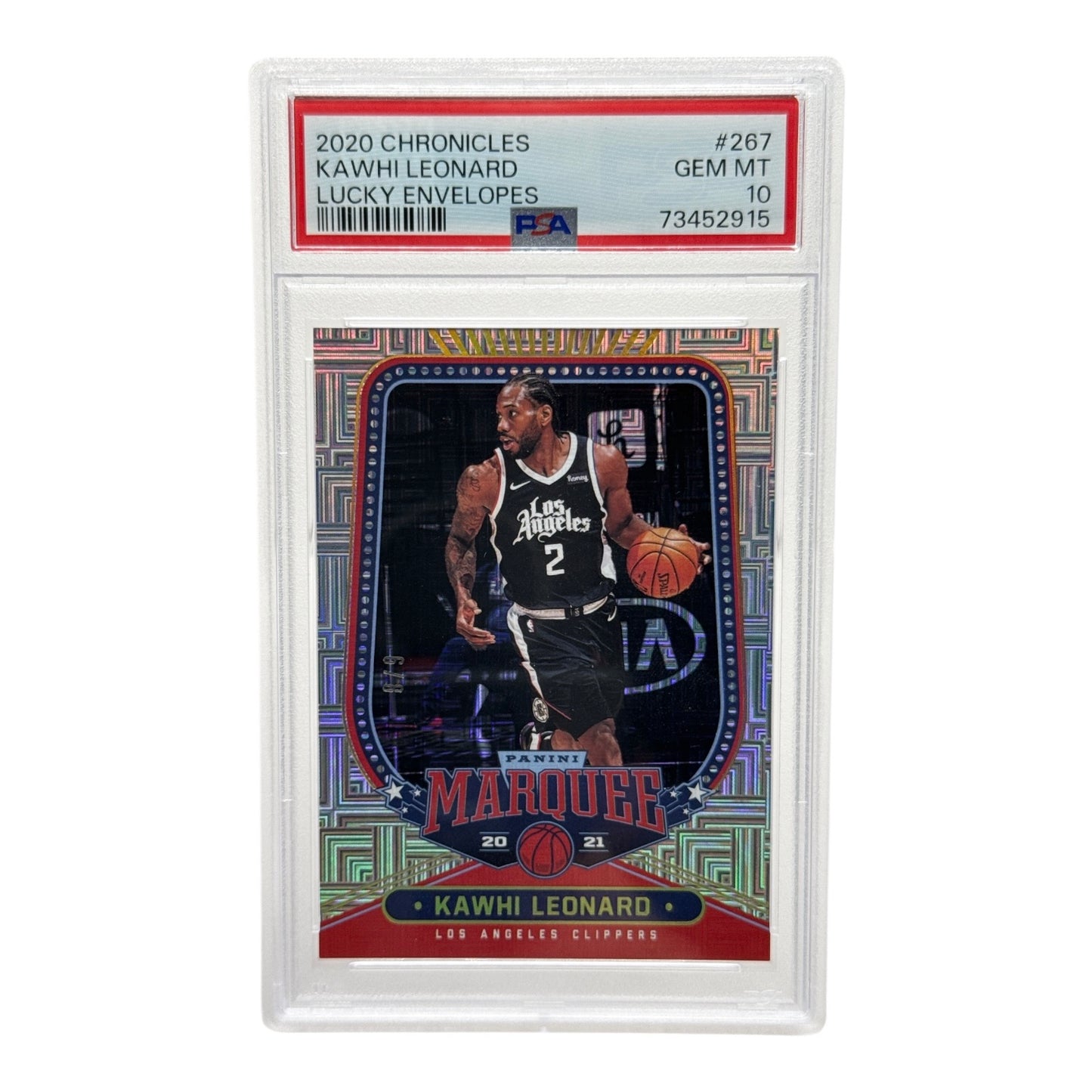 Kawhi Leonard 2020-21 Panini Chronicles Lucky Envelopes #267 PSA 10