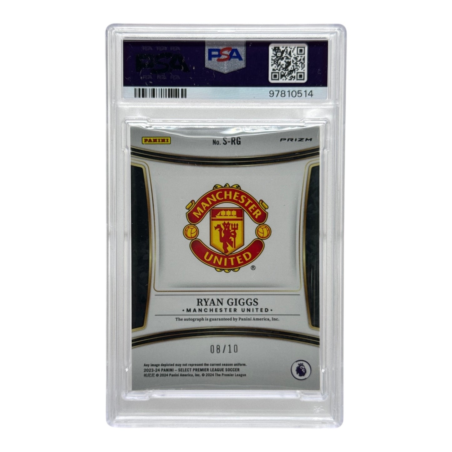 Ryan Giggs 2023-24 Panini Select Premier League Signature Gold 08/10 #SRG PSA Authentic Auto 10