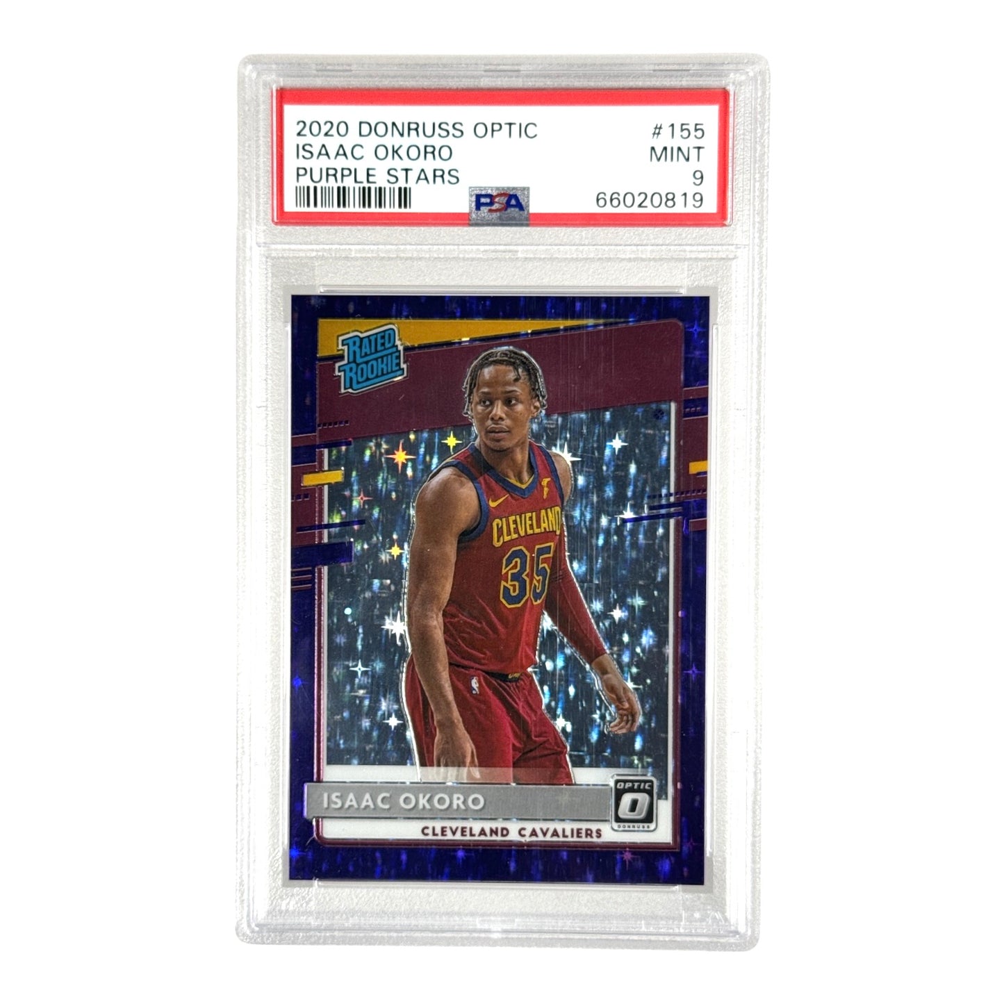 Isaac Okoro 2020-21 Panini Donruss Optic Rookie RC Purple Stars 07/13 #155 PSA 9