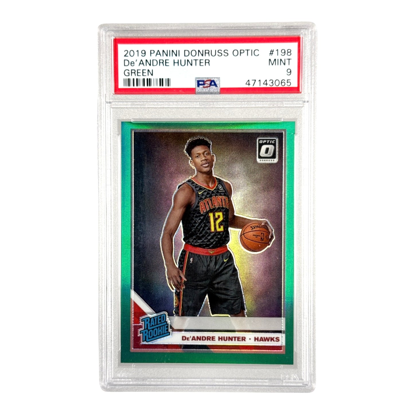 Deandre Hunter 2019-20 Panini Donruss Optic Green 5/5 Rookie RC #198 PSA 9