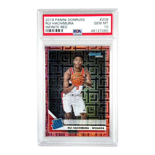 Rui Hachimura 2019-20 Panini Donruss Rated Rookie RC Infinite Red 14/99 #208 PSA 10