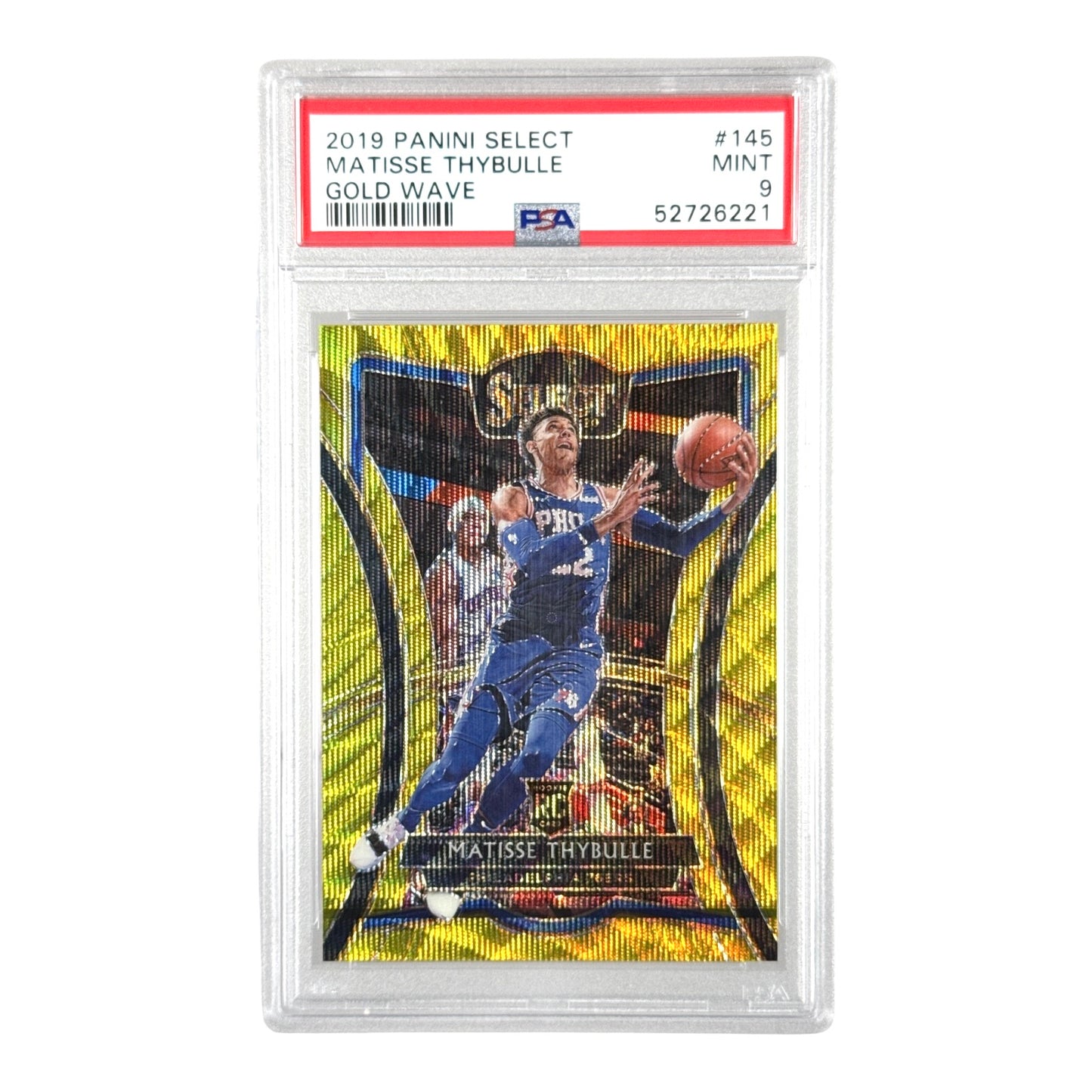 Matisse Thybulle 2019-20 Panini Select Rookie RC Premier Gold Wave #145 PSA 9