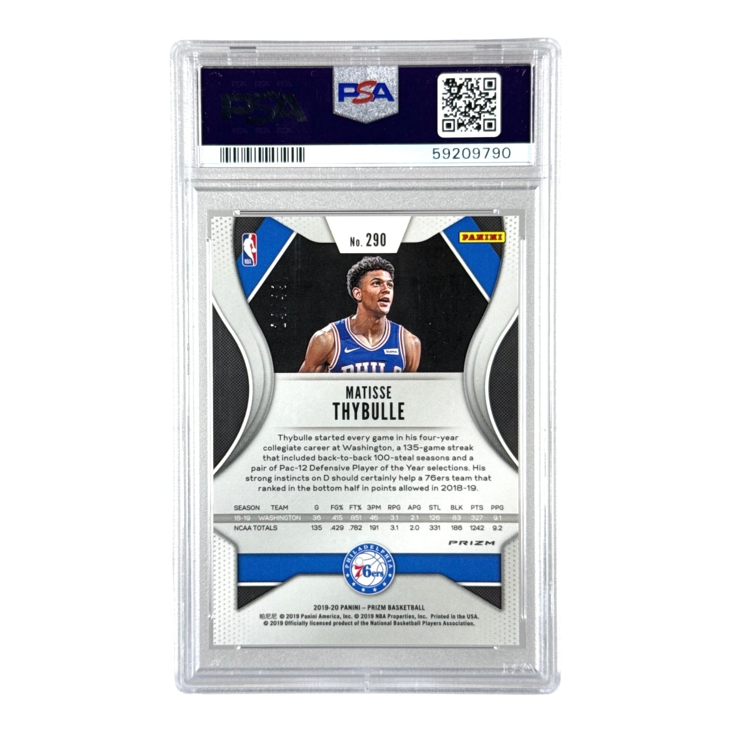 Matisse Thybulle 2019-20 Panini Prizm Rookie RC Orange 24/49 #290 PSA 9