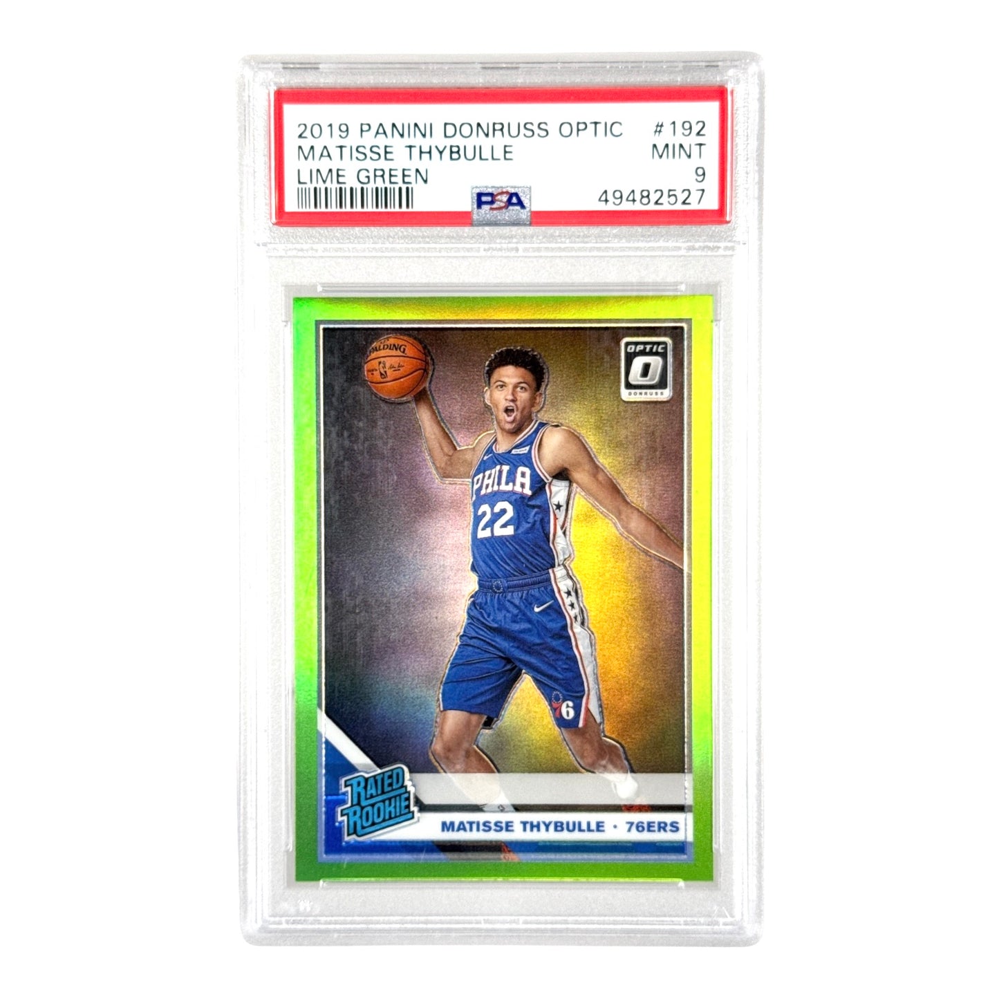 Matisse Thybulle 2019-20 Panini Donruss Optic Rookie RC Lime Green 077/149 #192 PSA 9