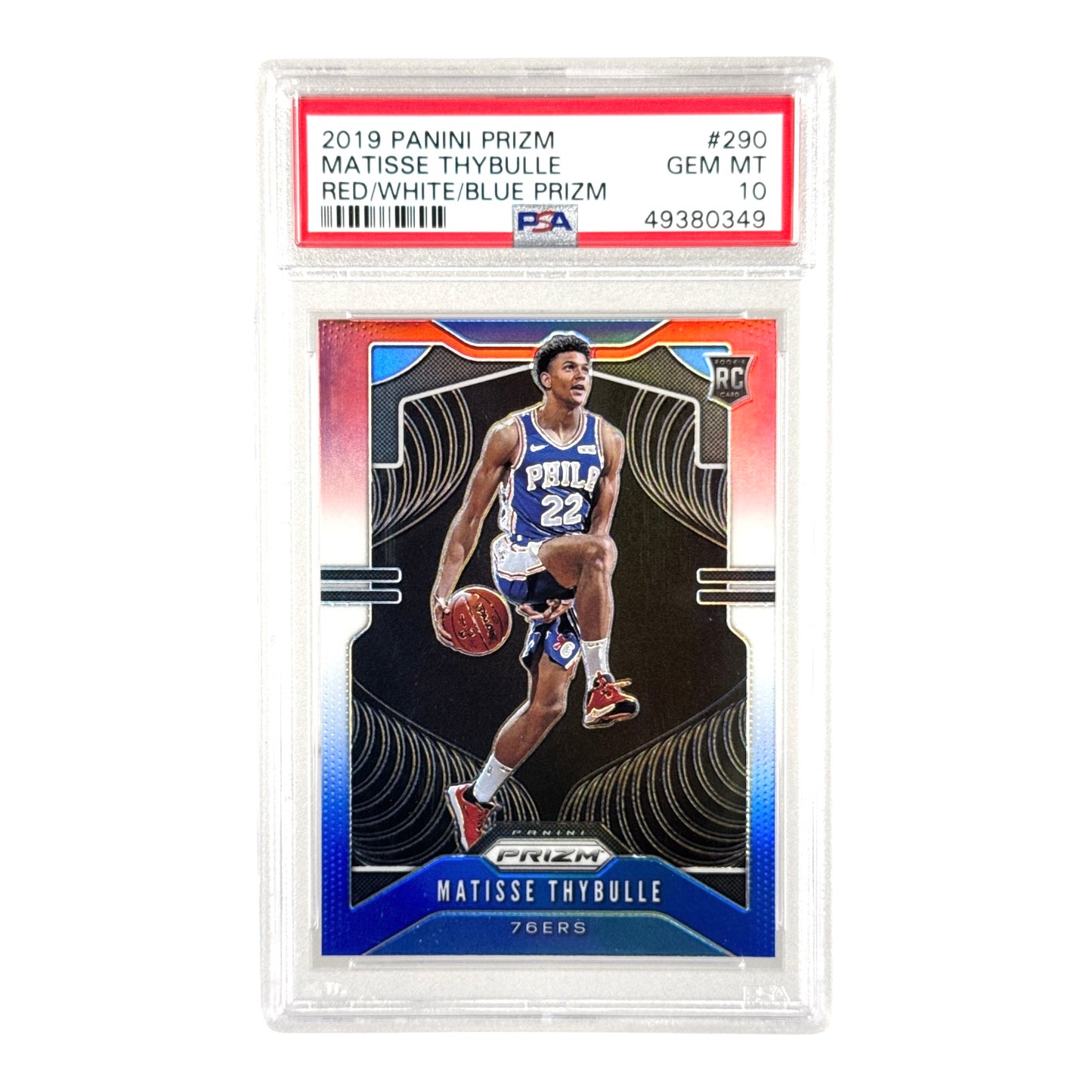 Matisse Thybulle 2019-20 Panini Prizm Rookie RC Red White Blue #290 PSA 10