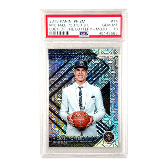 Michael Porter Jr. 2018-19 Panini Prizm Luck of the Lottery Mojo 25/25 Rookie RC #14 PSA 10