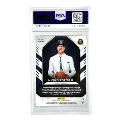 Michael Porter Jr. 2018-19 Panini Prizm Luck of the Lottery Mojo 25/25 Rookie RC #14 PSA 10