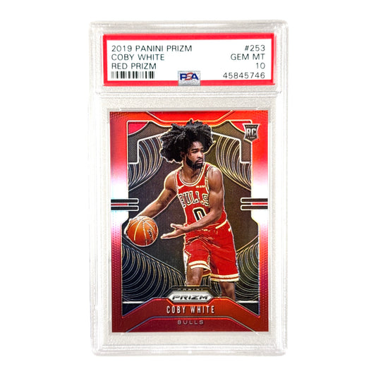 Coby White 2019-20 Panini Prizm Rookie RC Red 039/299 #253 PSA 10