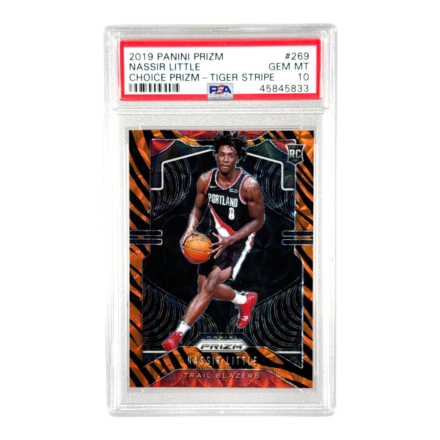 Nassir Little 2019-20 Panini Prizm Rookie RC Tiger Stripe #269 PSA 10