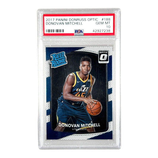 Donovan Mitchell 2017-18 Panini Donruss Optic Rookie RC #188 PSA 10