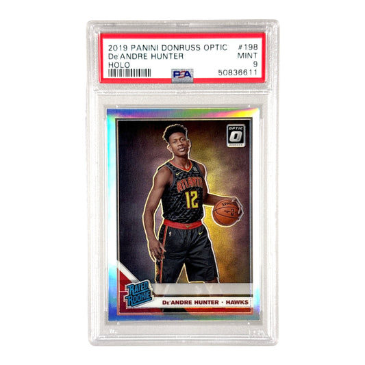 Deandre Hunter 2019-20 Panini Donruss Optic Silver Holo Rookie RC #198 PSA 9