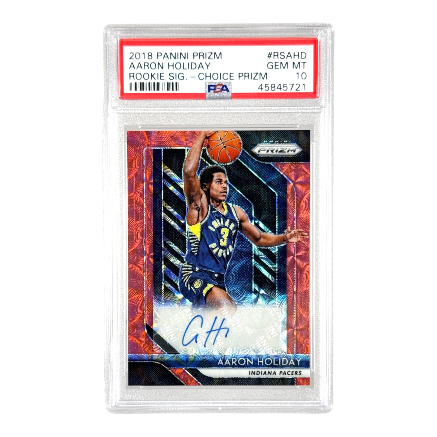 Aaron Holiday 2018-19 Panini Prizm Rookie Auto Choice RC #RSAHD PSA 10