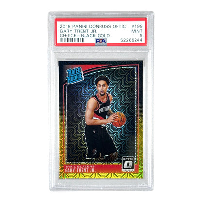 Gary Trent Jr. 2018-19 Panini Donruss Optic Black Gold 2/8 Rookie RC #199 PSA 9