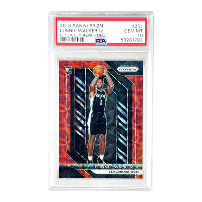 Lonnie Walker 2018-19 Panini Prizm Choice Red 37/88 Rookie RC #251 PSA 10