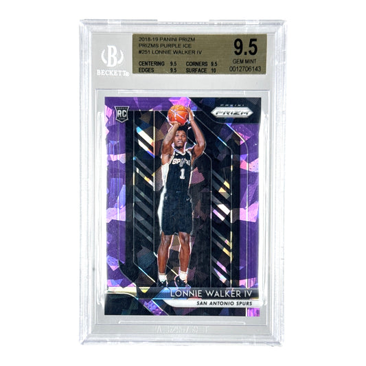 Lonnie Walker 2018-19 Panini Prizm Purple Ice Rookie RC 020/149 #251 BGS 9.5