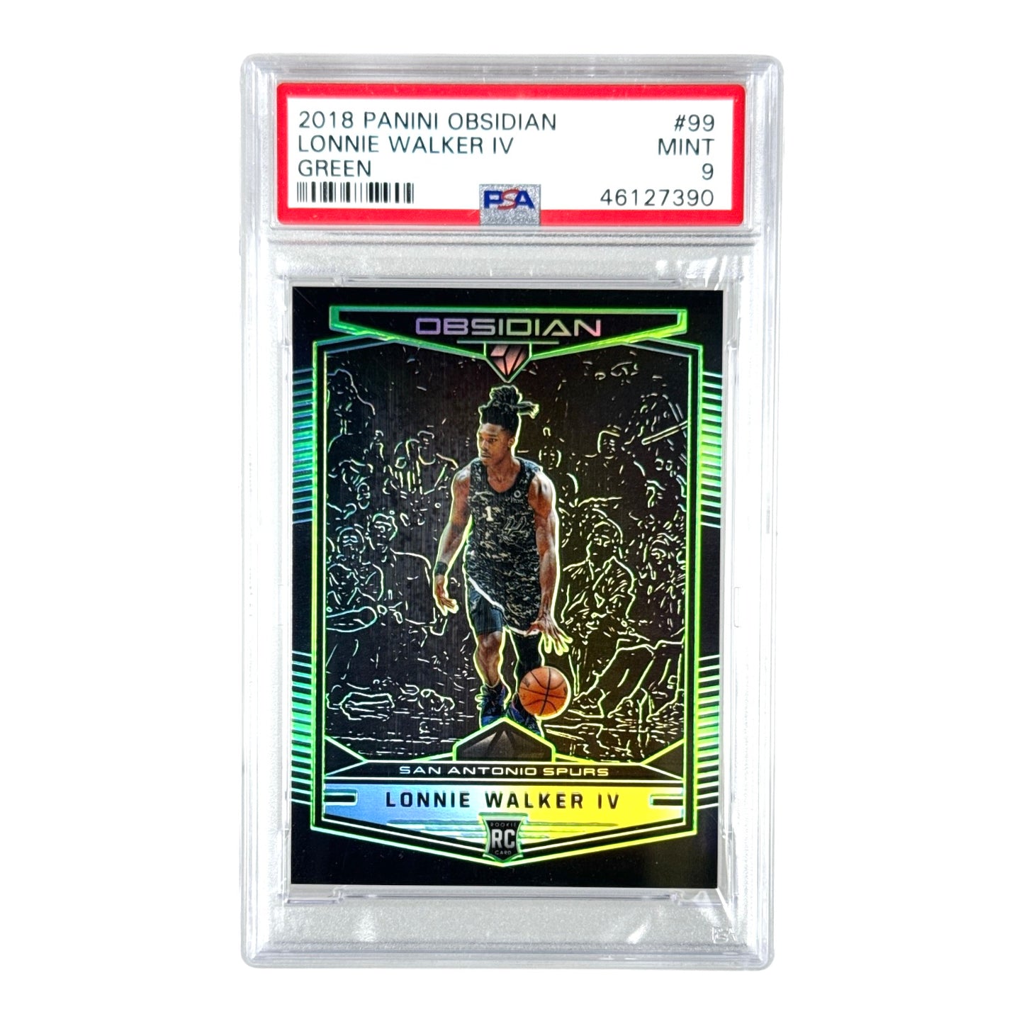 Lonnie Walker 2018-19 Panini Odsidian Green 02/15 Rookie RC #99 PSA 9