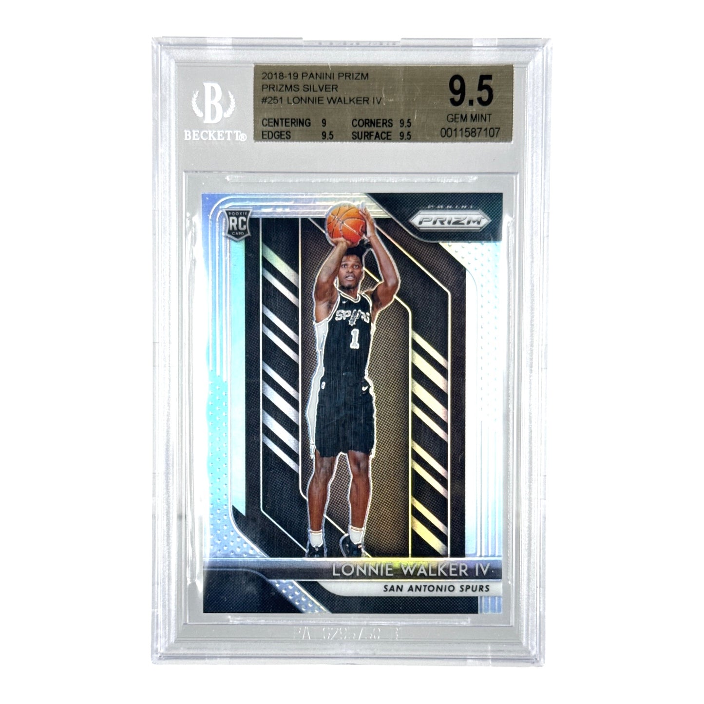 Lonnie Walker 2018-19 Panini Prizm Silver Rookie RC #251 BGS 9.5