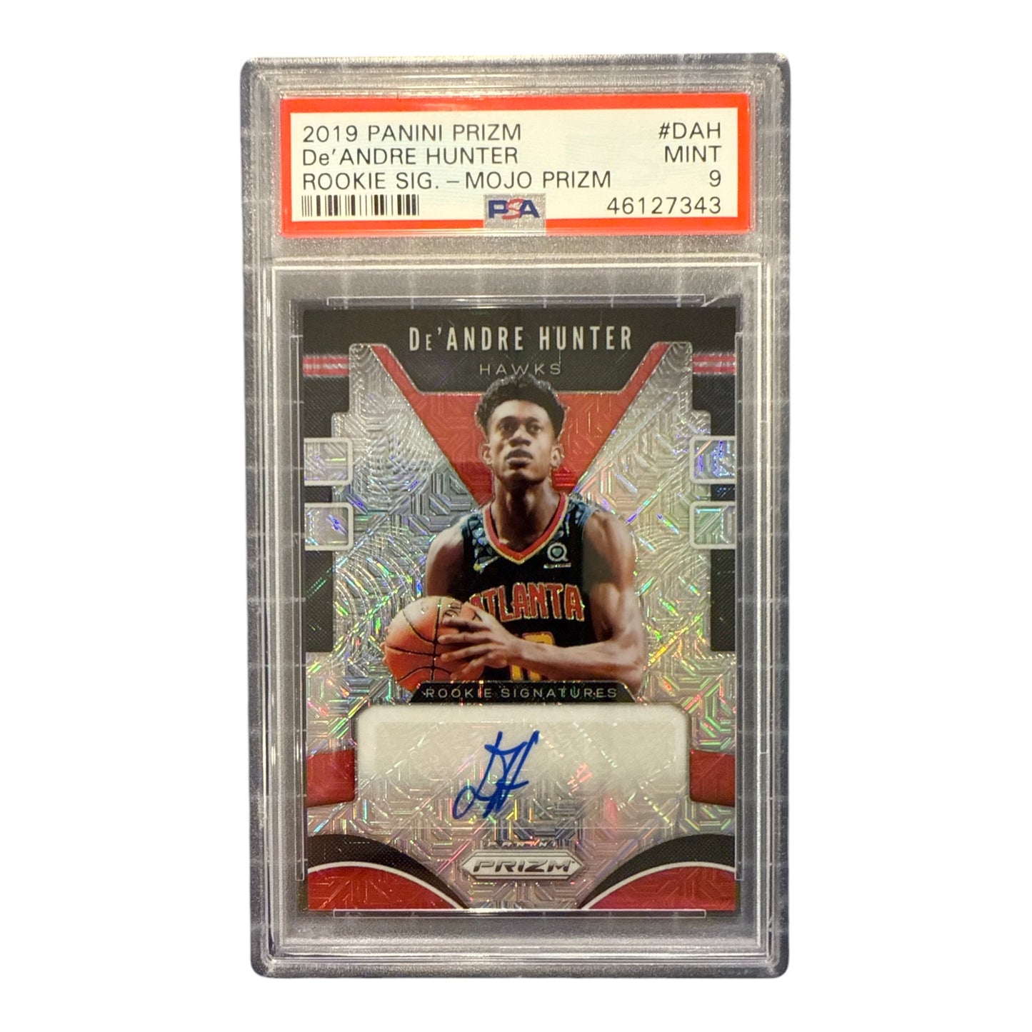 Deandre Hunter 2019-20 Panini Prizm Rookie Auto Mojo 07/25 RC #DAH PSA 9