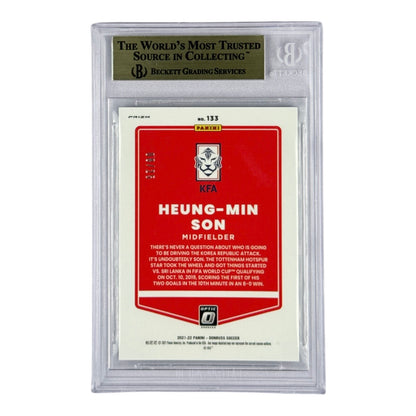 Heung Min Son 2021-22 Panini Donruss Optic Road to Qatar World Cup Black Velocity 8/25 #133 BGS 9.5