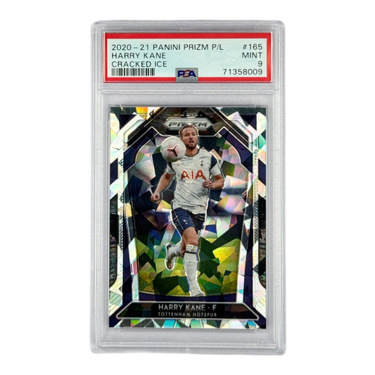 Harry Kane 2021-22 Panini Prizm EPL Premier League Cracked Ice 05/23 #165 PSA 9