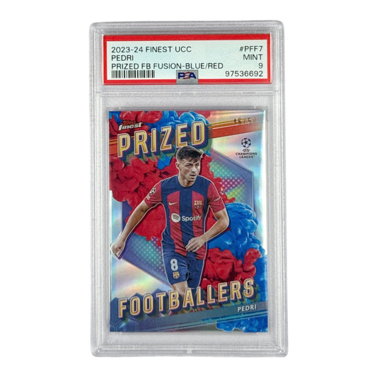 Pedri 2023-24 Topps Finest UCC Prized Footballer 46/50 #PFF7 PSA 9