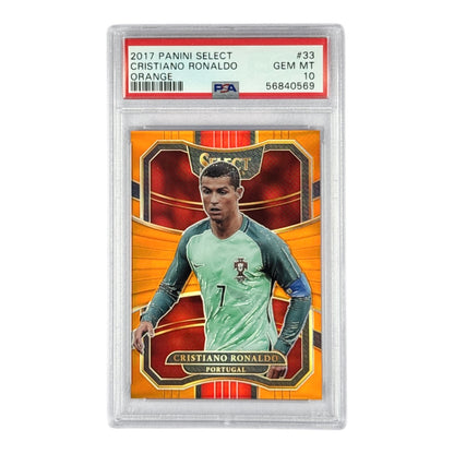 Cristiano Ronaldo 2017-18 Panini Select Orange 33/75 #33 PSA 10