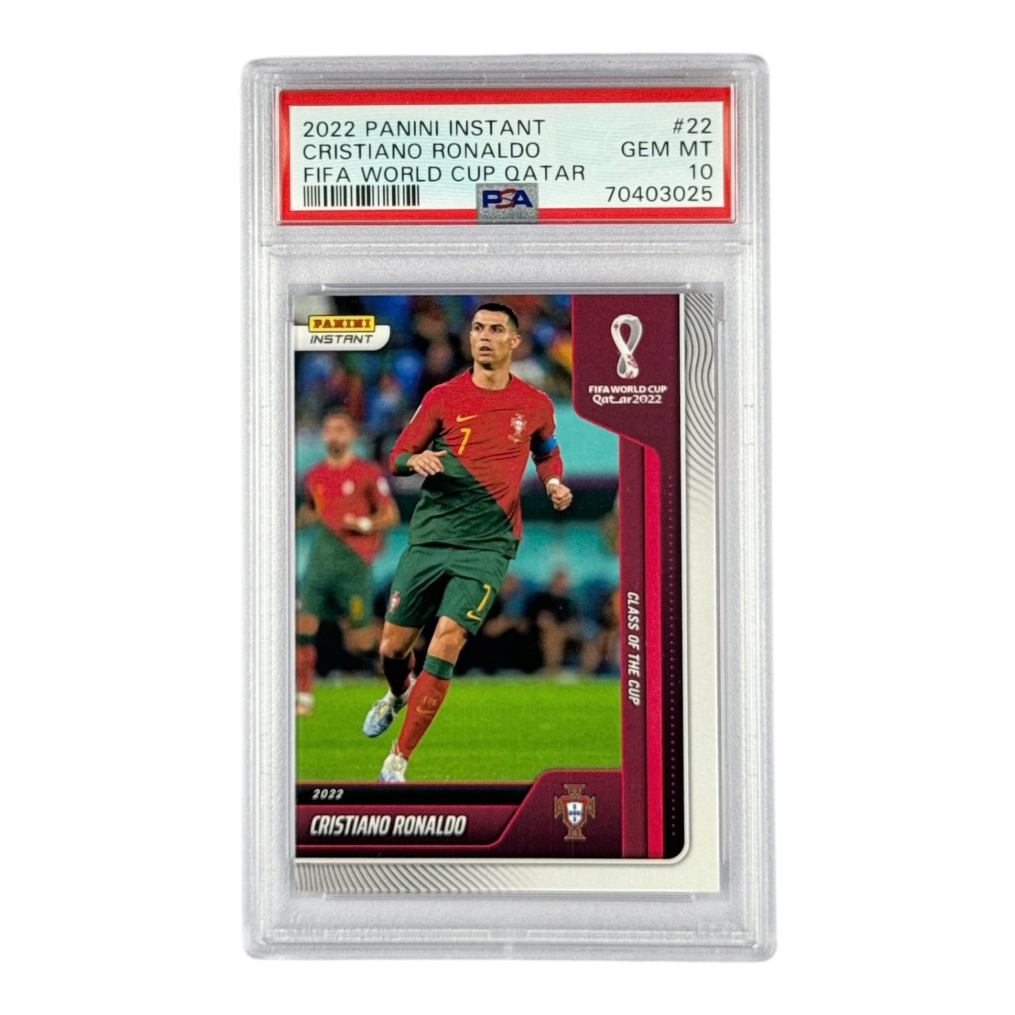 Cristiano Ronaldo 2022 Panini Instant FIFA World Cup Qatar #22 PSA 10