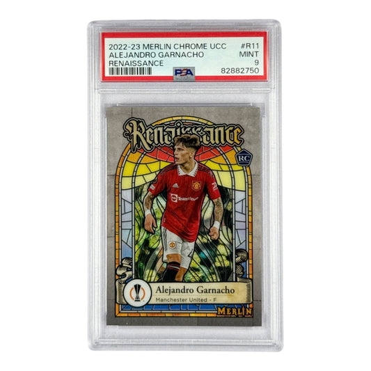 Garnacho 2022-23 Topps Merlin Chrome UCC Renaissance Rookie RC #R11 PSA 9