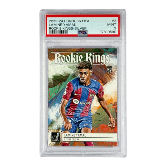 Lamine Yamal 2023-24 Panini DOnruss FIFA Rookie Kings Silver Rookie RC #2 PSA 9