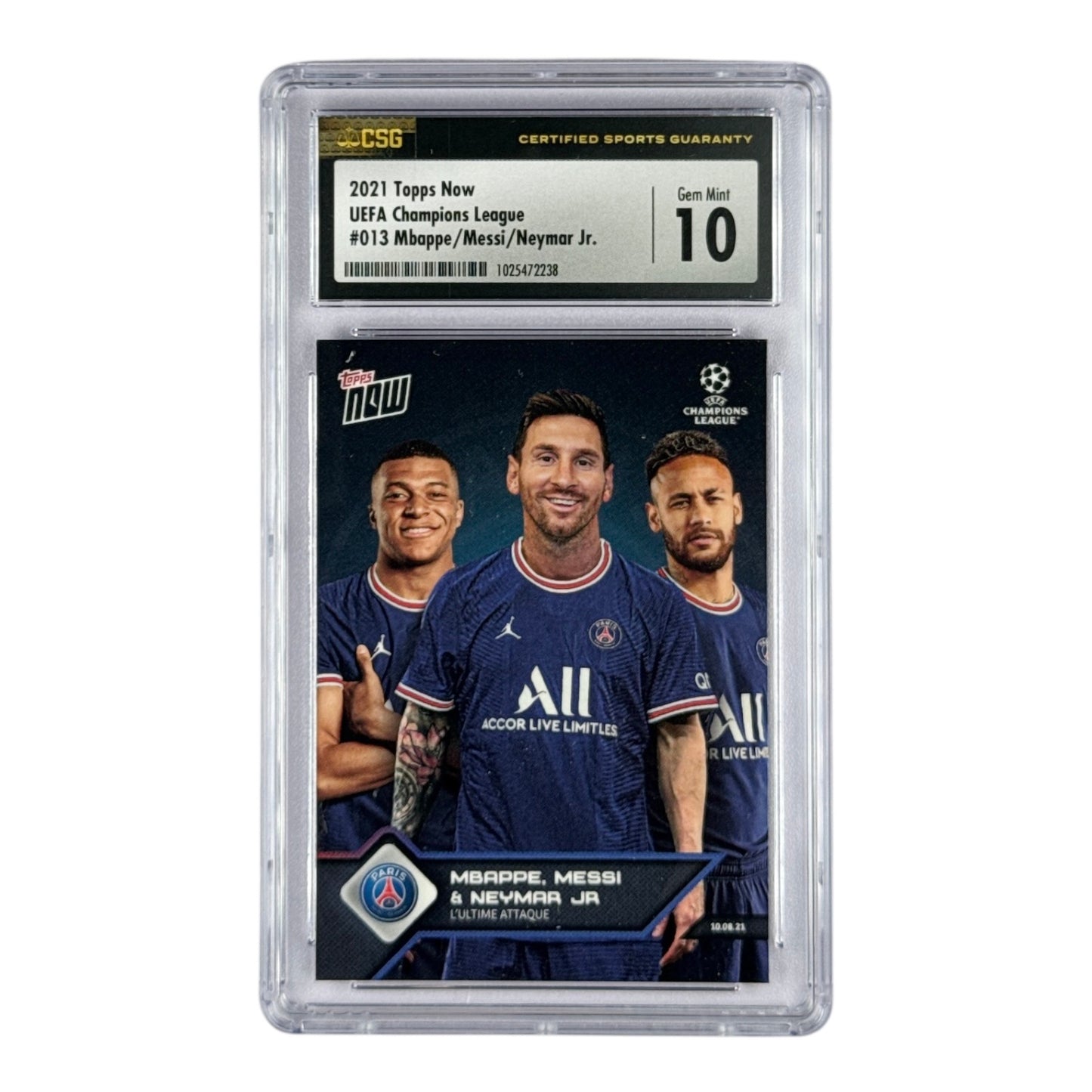 Mbappe/Messi/Neymar 2021 Topps Now UEFA Champions League #013 CSG 10