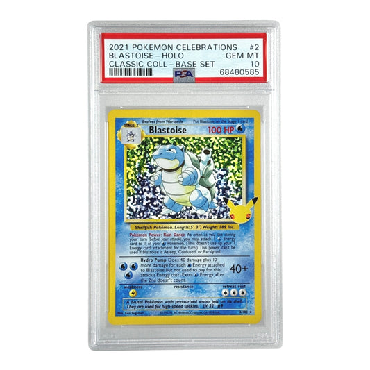 Blastoise 2021 Pokemon English 25th Anniversary Base Set Holo #2 PSA 10