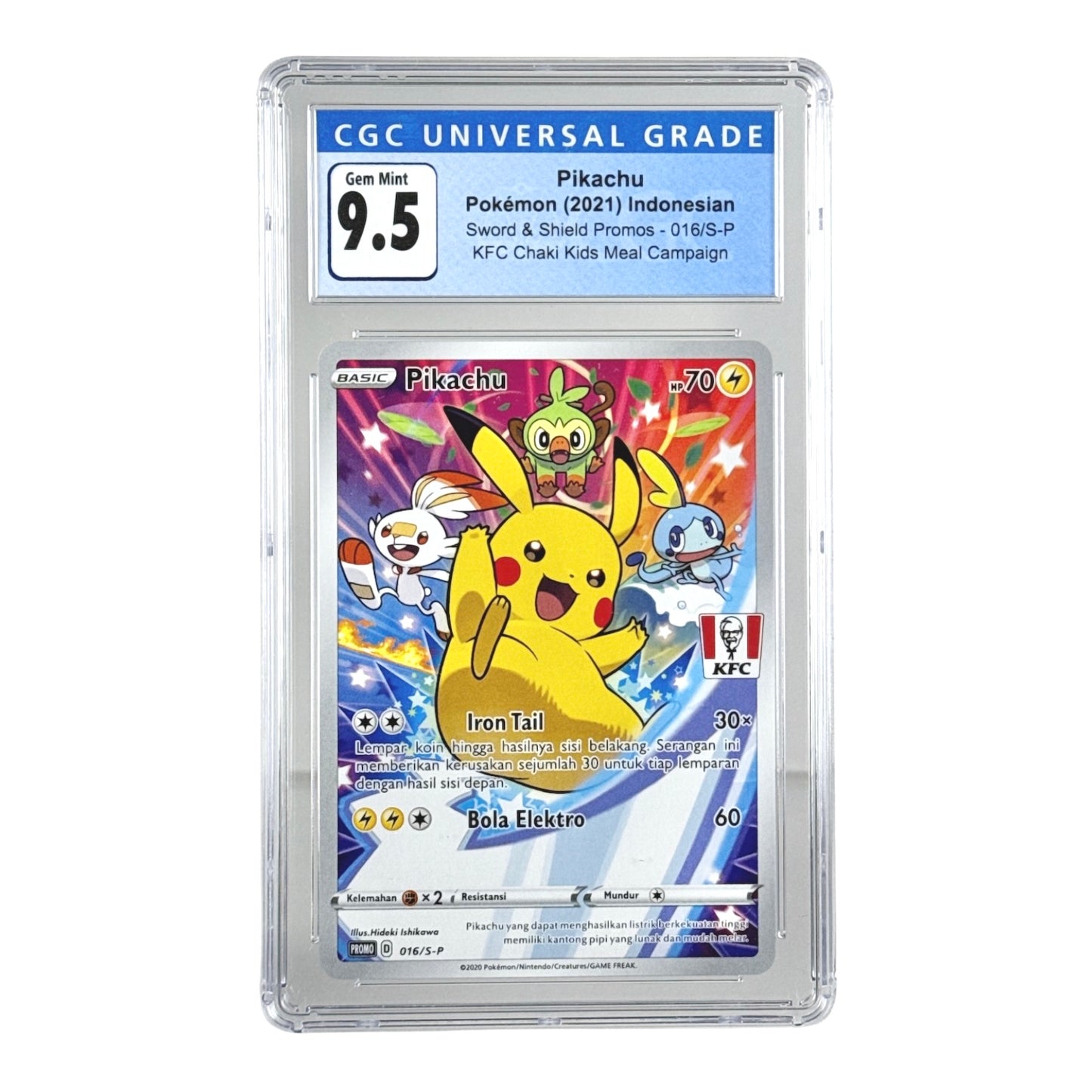 Pikachu 2021 Pokemon Indonesian Sword & Shield KFC Promo #016 CGC 9.5