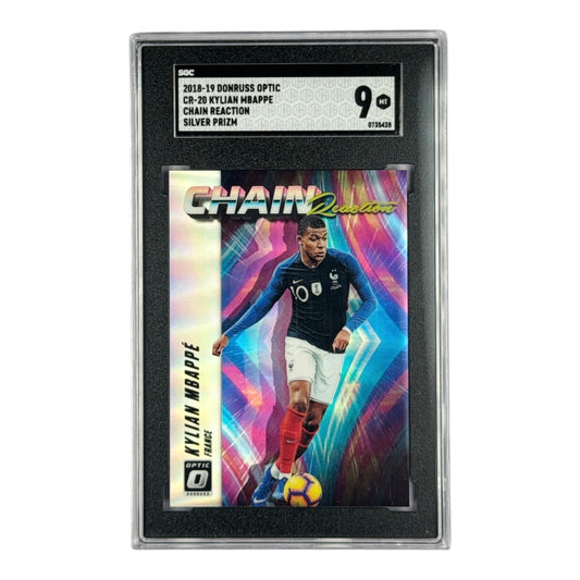 Kylian Mbappe 2018-19 Panini Donruss Optic Chain Reaction Silver #CR-20 SGC 9