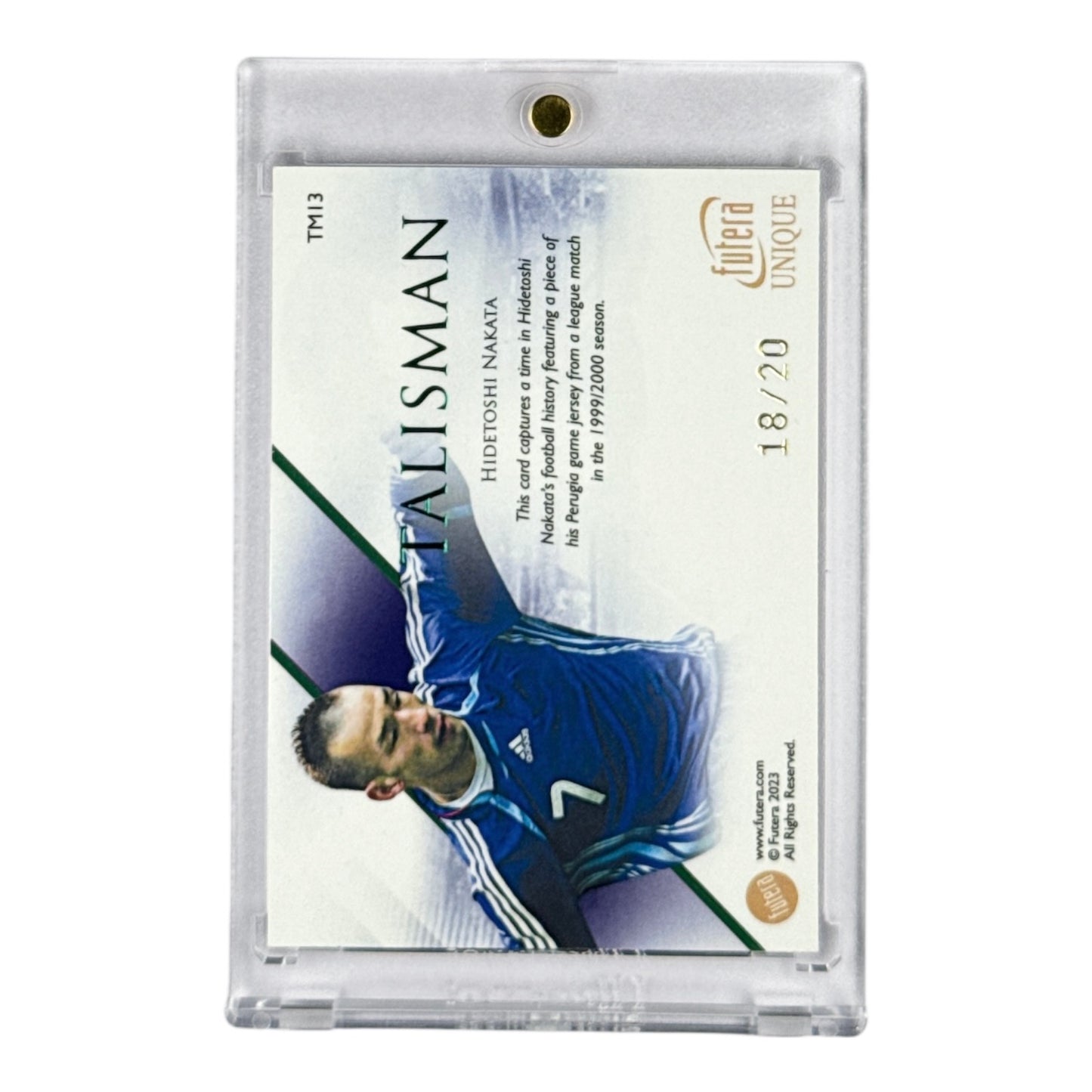 Hidetoshi Nakata 2023 Futera Unique Talisman Game Memorablia Jersey Relic 18/20