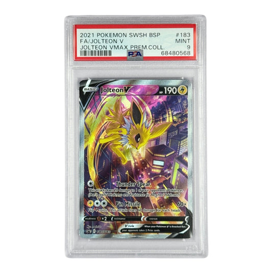 Jolteon V 2021 Pokemon English SWSH Premium Collection Full Art Promo #183 PSA 9