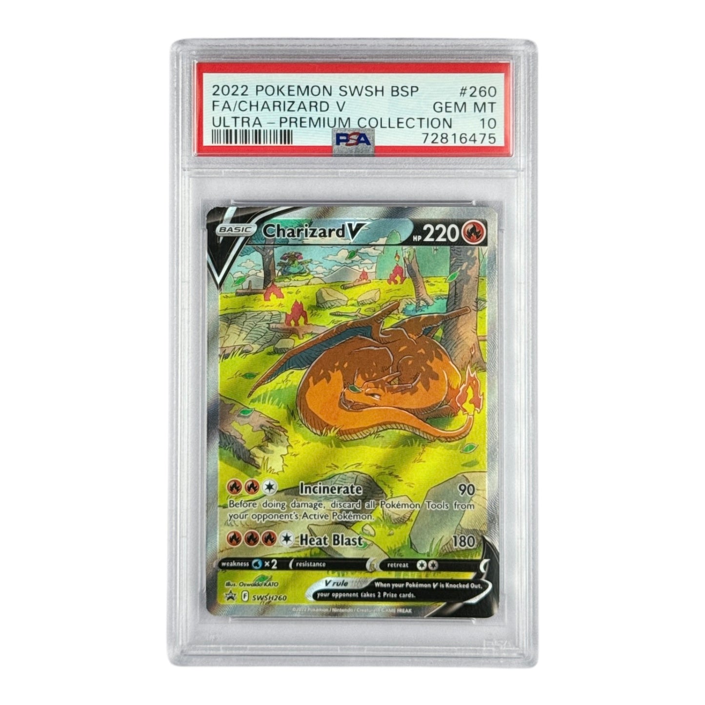 Charizard V 2022 Pokemon English SWSH Ultra Premium Collection Full Art Promo #260 PSA 10