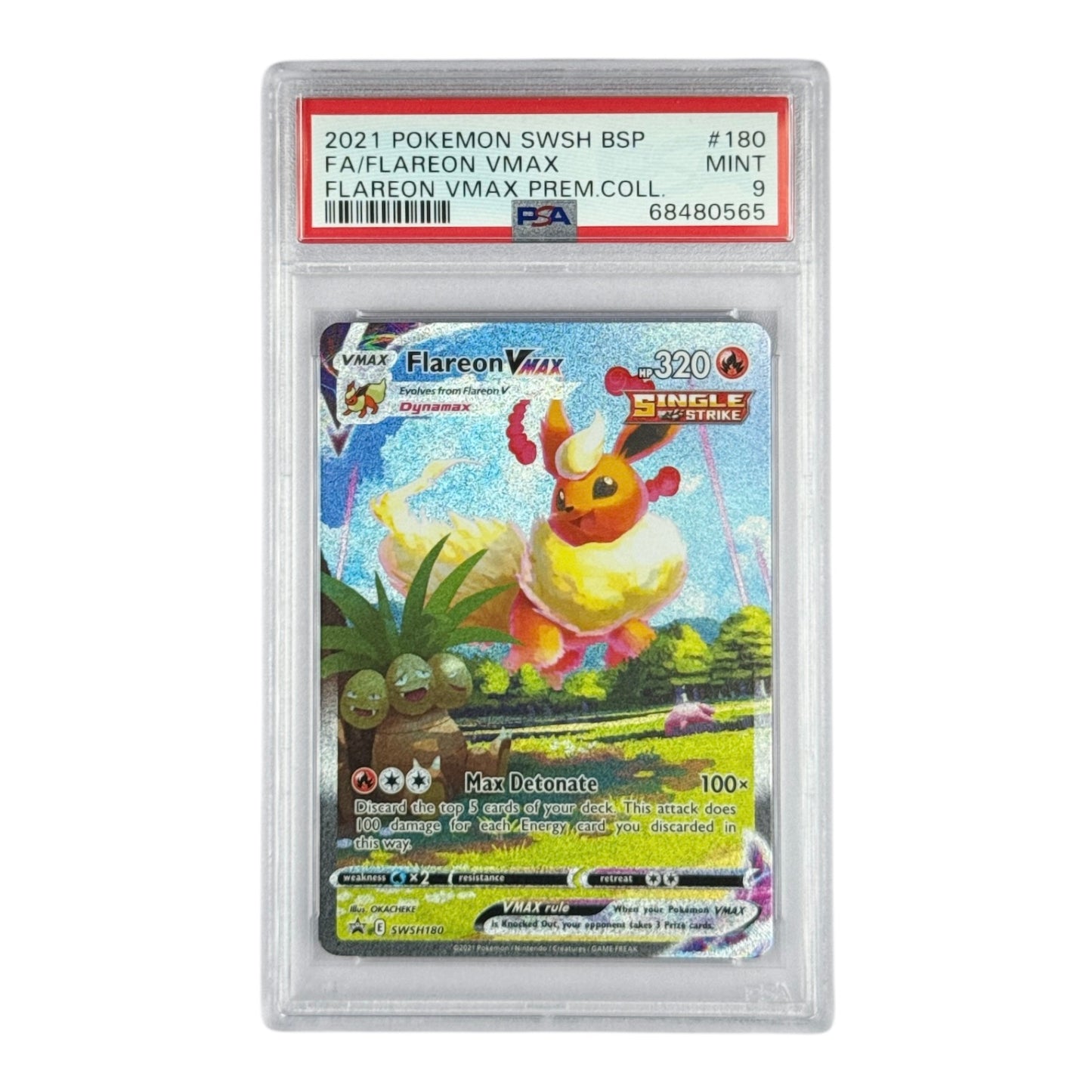 Flareon Vmax 2021 Pokemon English SWSH Premium Collection Full Art Promo #180 PSA 9