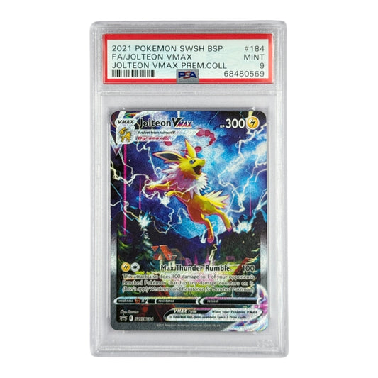 Jolteon Vmax 2021 Pokemon English SWSH Premium Collection Full Art #184 PSA 9