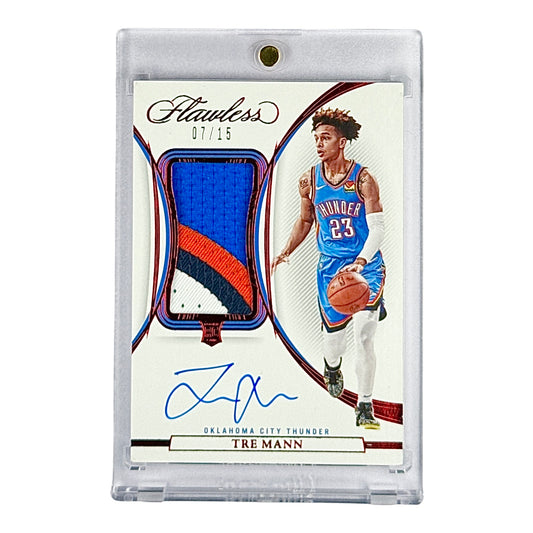 Tre Mann 2021-22 Panini Flawless Rookie Patch Auto RC 07/15 #VPA-TRE