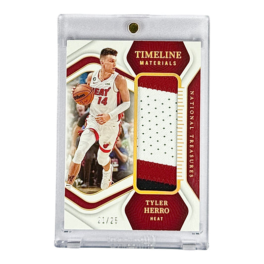 Tyler Herro 2022-23 Panini National Treasures Timeline Materials 3 Color Patch 21/25 #TM-THM