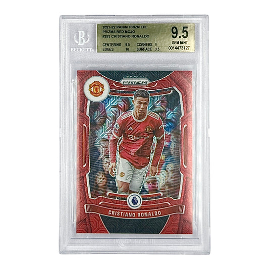 Cristiano Ronaldo 2021-22 Panini Prizm Premier League Red Mojo 078/159 #283 BGS 9.5