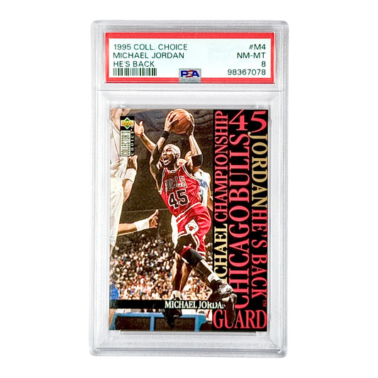 Michael Jordan 1995 Upper Deck Collector's Choice He's Back #M4 PSA 8