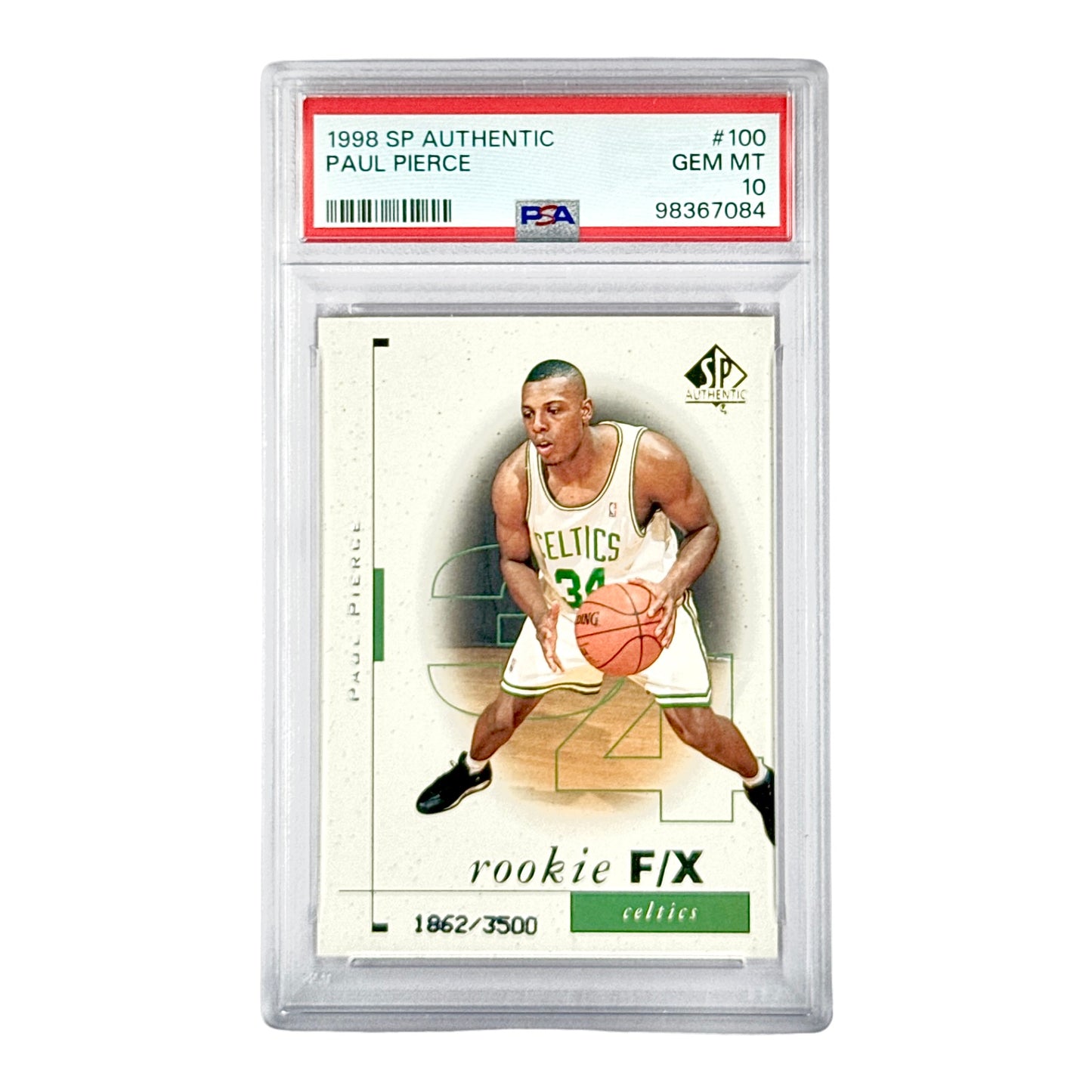 Paul Pierce 1998 Upper Deck SP Authentic Rookie RC 1862/3500 #100 PSA 10