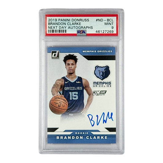 Brandon Clarke 2019-20 Panini Donruss Next Day Auto Rookie RC #ND-BCL PSA 9