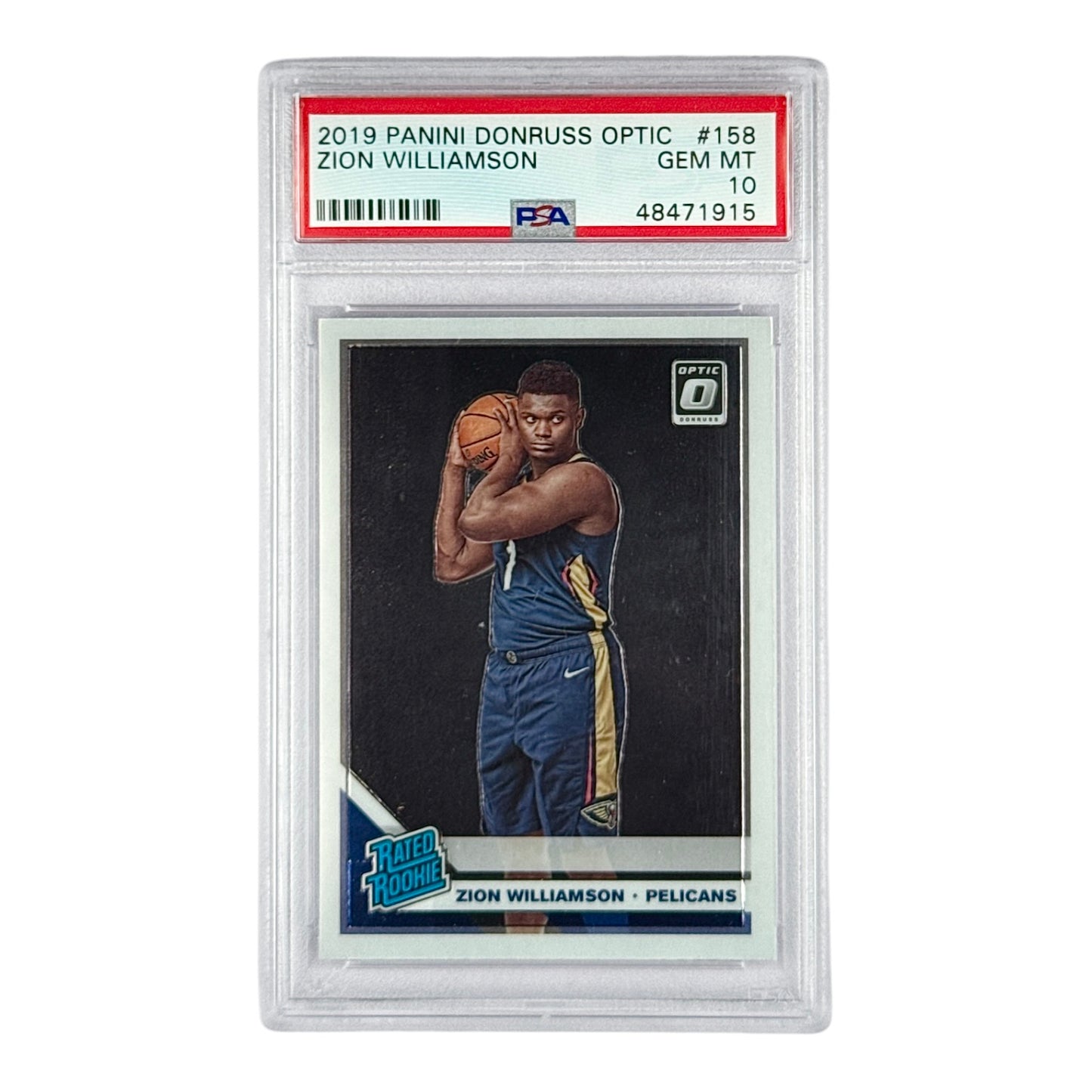 Zion Williamson 2019-20 Panini Donruss Optic Rookie RC #158 PSA 10