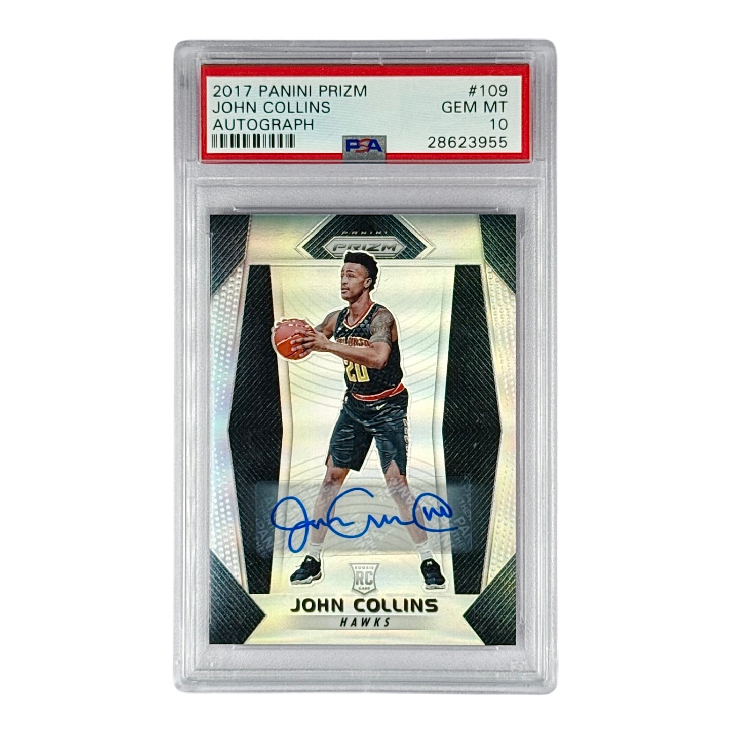 John Collins 2017-18 Panini Prizm Auto Rookie RC #109 PSA 10