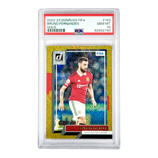 Bruno Fernandes 2022-23 Panini Donruss FIFA Gold 02/10 #163 PSA 10