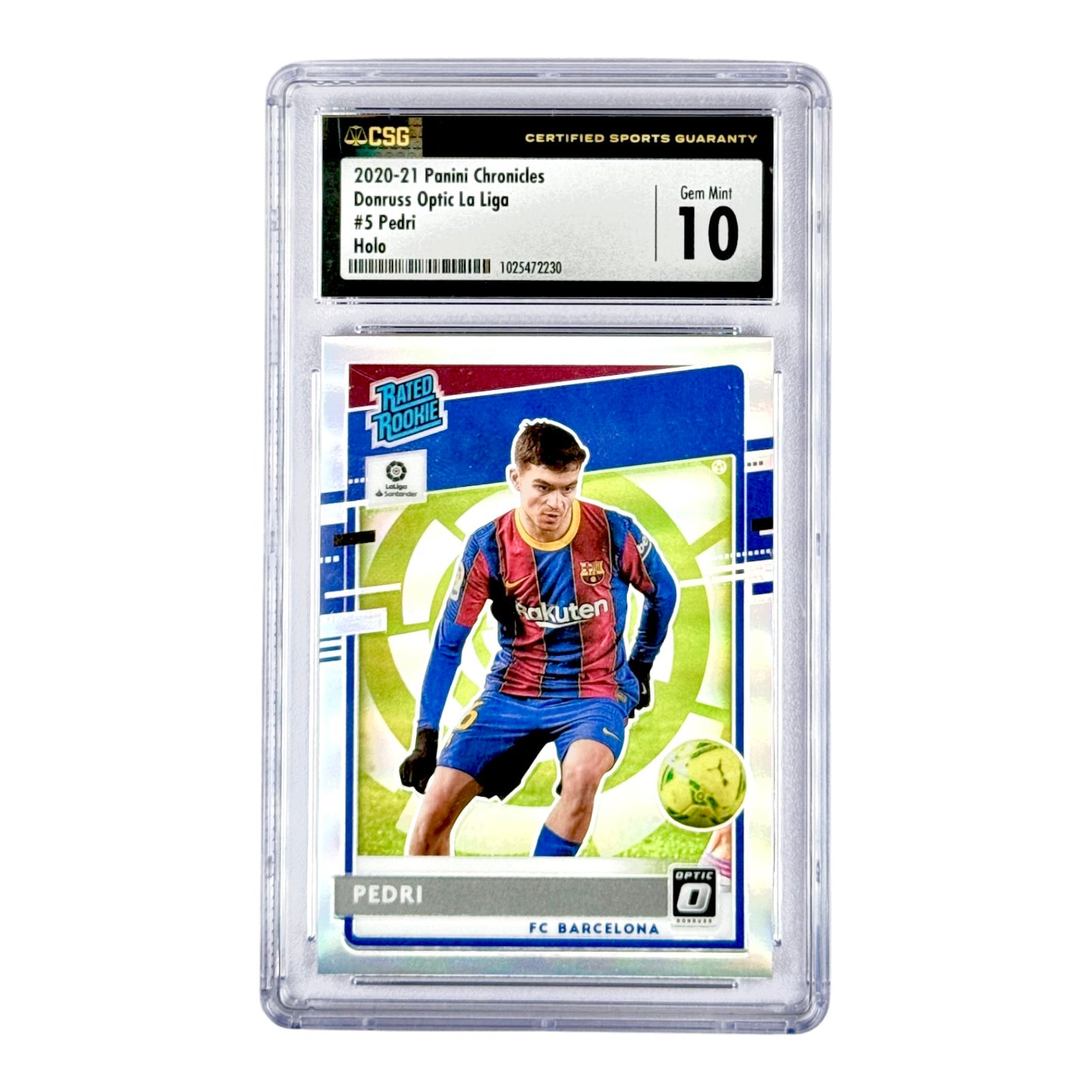 Pedri 2020-21 Panini Chronicles Donruss Optic La Liga Rookie RC Holo #5 CSG 10